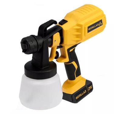 Imagem de Pistola De Pintura De Alta Pressão Bateria 21V 2000mah 800ml Bico Metal Hvlp 1.0-1.3 - 1.8-2.5