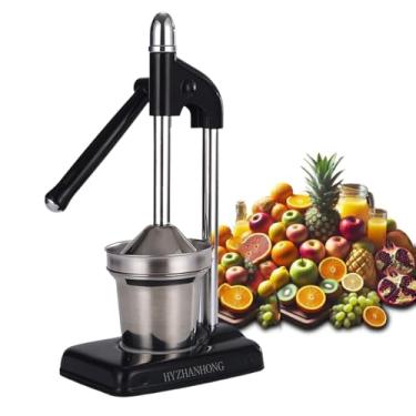 Imagem de HYZHANHONG Espremedor de manivela manual de manuseamento longo, espremedor doméstico pequeno com copo de aço inoxidável adequado para espremer laranjas, limões, romãs, etc