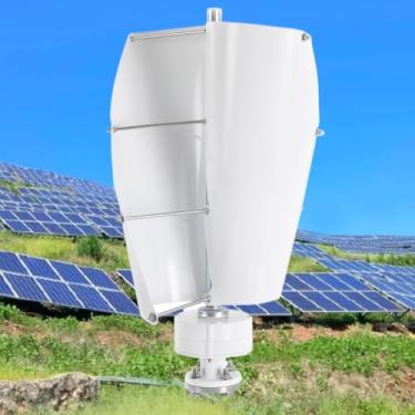 Imagem de 48V,5000W Vertical 2 Blade Spiral Wind Turbine Gerador 12V 24V 48V Energia livre Milinha de vento sem ruído Solar Wind Power Gerador de energia do vento para marinho, barco, fazenda