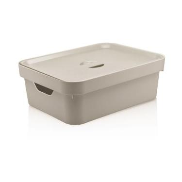 Imagem de Caixa Organizadora Cube M Bege 36,5x27,5x13 Martiplast - OU