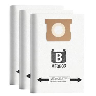 Imagem de DTTEOME Sacos de aspirador de pó VF3503 compatíveis com aspiradores úmidos/secos Ridgid 5 a 10 galões, para sacos Ridgid Shop Vac de 6 a 9 galões, tamanho B VF3503, sacos de filtro de vácuo de camada