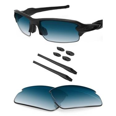 Imagem de BLAZERBUCK Lentes de reposição e kit de meias para óculos de sol Oakley Flak 2.0 OO9295, Dégradé azul, Fit Flak 2.0 OO9295 59mm