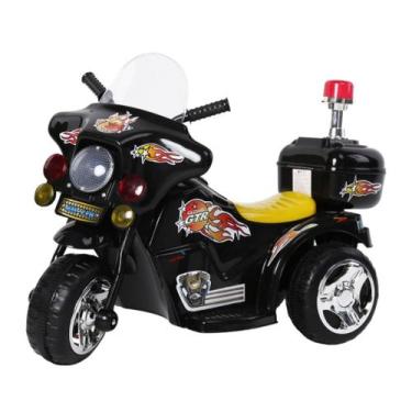 Imagem de Mini Moto Elétrica Infantil Triciclo Policial 6V Com Luz e Sons Import