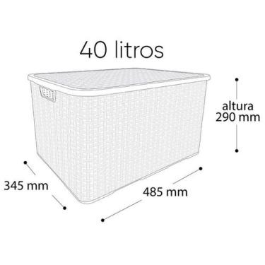 Imagem de Kit 4 Caixas Organizadoras Rattan PRETA 40 Litros Arqplast