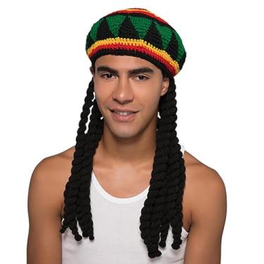 Imagem de Rrlihjgu Chapéu Bucket Com Dreadlocks,Peruca Dreads Chapéu Divertido | Fantasia para Festival Carnaval Halloween Concerto Teatro Cosplay
