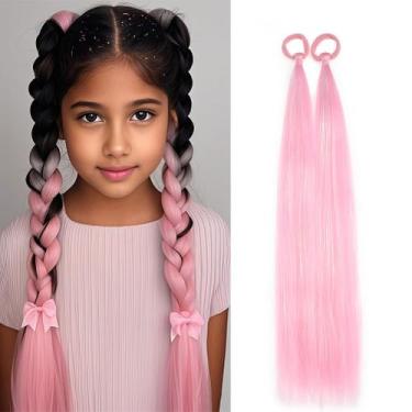 Imagem de Extensões de rabo de cavalo Szphoxer Pink Tinsel Hair 20 cm 2 unidades