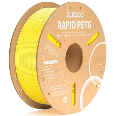 Imagem de ELEGOO Filamento PETG Rápido 1,75 mm Amarelo 1 kg, Alta Velocidade 30-600 mm/s, Precisão Dimensional +/- 0,02 mm, Carretel de Papelão de 1 kg