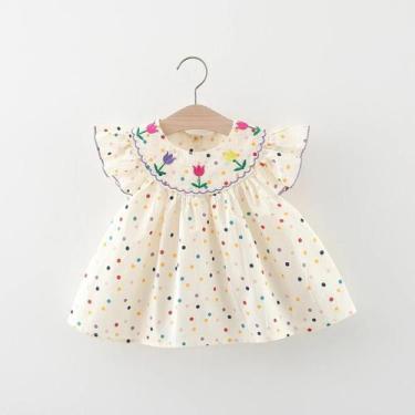 Imagem de Vestido de Bebê em Algodão Bordado - Confortável e Colorido com Estamp