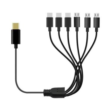 Imagem de Cabo Divisor Universal 6 Em 1 Micro USB Tipo C Para iPhone Android Sam