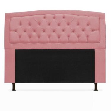 Imagem de Cabeceira Geovana Para Cama Box Casal 140cm com Capitonê Suede Rosa - 
