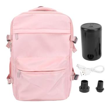 Imagem de Mochila a Vácuo, Mochila de Compressão de Selo a Vácuo 27L, Com Bomba Elétrica, Prova água, Laptop 15,6 Polegadas, para Negócios Viagens (Rosa)