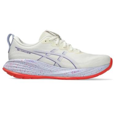 Imagem de ASICS Tênis de corrida feminino Gel-Cumulus 27, Creme/Edo roxo, 36
