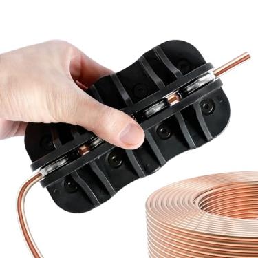 Imagem de FALESOUL Alisador de tubulação portátil, alisador de linha de freio de 1/10.2 cm, alisador de tubulação portátil para linha de freio linha de combustível cobre/alumínio/bobinas de aço (1/4 polegada)