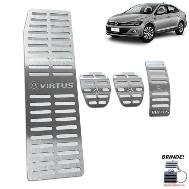 Imagem de Pedaleiras + Descanso Virtus 2018 A 2020 Manual Prata