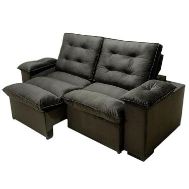 Imagem de Sofá Retrátil e Reclinável 3 Lugares Magazin Marselha Suede Marrom, 200 cm