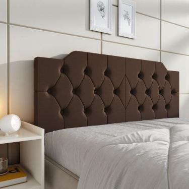 Imagem de Painel Cabeceira Estofado Dobrável Box Casal Capela Decorativa