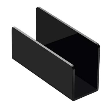 Imagem de FLCPJGV Suporte de acrílico para correspondência de mesa, suporte para envelopes, organizador de correspondências para escritório, para cartões, convites de, Preto