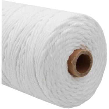 Imagem de Cordão De Macramê 200m Cordão De Algodão Branco Bege Corda Torcida Artesanato Corda De Macramê Diy Handmade Home Decorativo Fornecimento 3mm, 3mm White