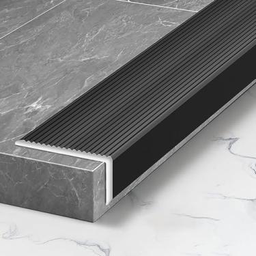 Imagem de Escada Da Liga De Alumínio Do Perfil 135cmx2 Da Borda Da Escada Que Cheira 40x20mm Para O Parquet Estratificado Bordas De Madeira Da Etapa, Guarnição De Canto Para A R, Black, 40 * 20mm
