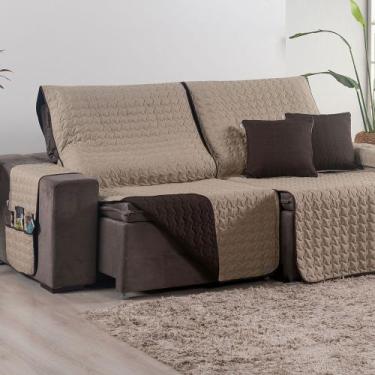 Imagem de Kit 3 Pçs Capa Protetora de Sofá Retrátil Assento 2,20m Shield Dupla F