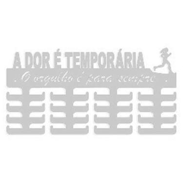 Imagem de Porta Medalhas Dor Temporaria Feminino feminina Preto Suporte MDF Pers