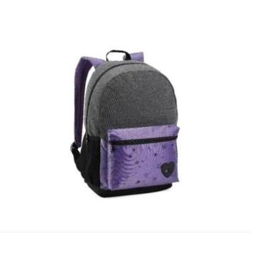 Imagem de mochila feminina denlex escolar reforçada, roxo