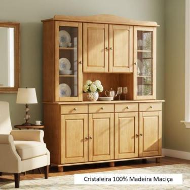 Imagem de Cristaleira 4+4 Portas Linha Rubi - Finestra Móveis - Madeira Maciça, 