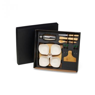 Imagem de Kit Para Caipirinha Com Petisqueira Em Bambu - 15 Pçs Welf