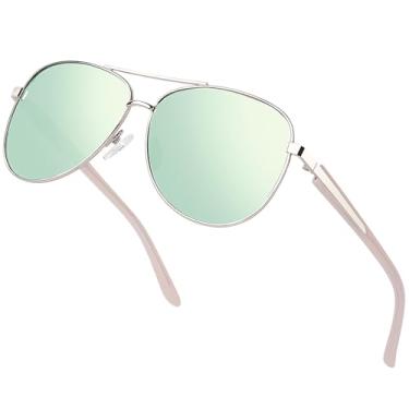 Imagem de BIRCEN Óculos De Sol Aviador Polarizados Para Mulheres: Quadrados Acetato Com Proteção Uv E Estilo Clássico Retrô