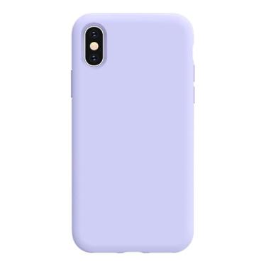 Imagem de Capa projetada para iPhone Xs Max, silicone premium com [forro de microfibra macio antiarranhões] capa protetora à prova de choque para homens mulheres meninas 15,7 cm, malva nuvem