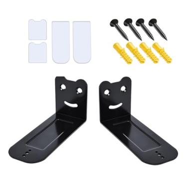 Imagem de NATEFEMIN Kit de suporte de parede preto Soundbar, suporte de barra de som sob a TV