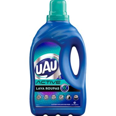 Imagem de LAVA-ROUPAS LÍQUIDO ROUPAS BRANCAS E COLORIDAS UAU ACTIVE FRASCO 3L