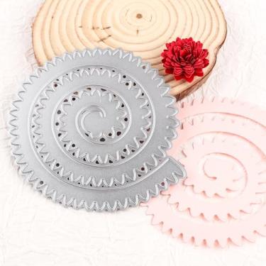 Imagem de Matrizes de corte de metal floral em espiral 3D para fazer cartões, faça você mesmo, scrapbooking, dia dos namorados, dia das mães, cartão de decoração, estêncil em relevo, materiais de arte, cortes