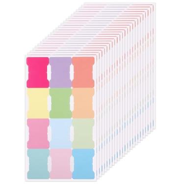 Imagem de 480 peças de abas de mês para agenda, adesivos autoadesivos de agenda de papel dupla face, marcadores de página de livro, notas, etiquetas adesivas para cadernos (Macarons)