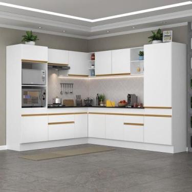 Imagem de Cozinha Completa De Canto Mp2081 Com Armário E Balcão Branca - MULTIMO