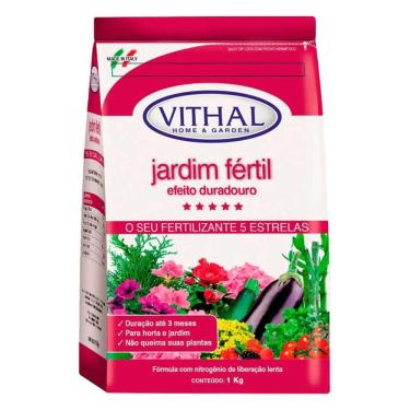Imagem de Kit 2 Fertilizante Jardim Fértil Efeito Duradouro Vithal 1kg