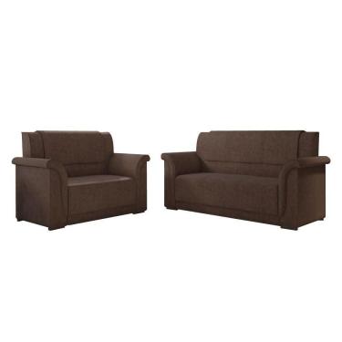 Imagem de Sofá 2 E 3 Lugares Itália Marrom Suede Marrom