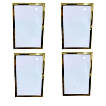 Imagem de Porta Retrato, Dourado Ou Prata Metal Brilhante Sala, Quarto Escritório(10x15cm)(KIT 04UN DOURADO METAL)