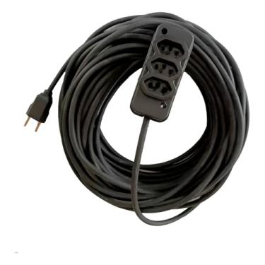 Imagem de Extensão Elétrica Profissional, Cabo PP 2,5mm, 30 Metros, Preto, 3 Saídas, 750V, Plugue 10A
