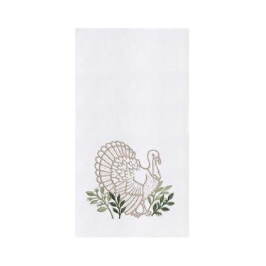 Imagem de C&F Home Thanksgiving Botanical Turkey 100% algodão bordado saco de farinha toalha de prato bonito outono colheita casa cozinha prato de secagem toalha de mão lavável na máquina decoração decoração