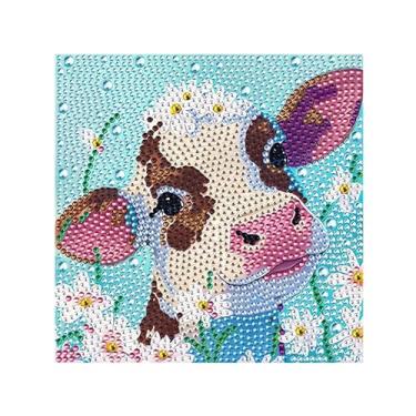 Imagem de Kits de mosaico de artes de diamante DIY para adultos iniciantes completo broca redonda arte pedra 5D desenho animado diamante kits de arte 15 x 15 cm panturrilha