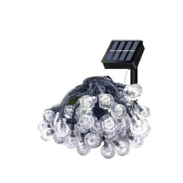 Imagem de Pisca Pisca Natal Varal Lâmpadas Solar 30 Led 5m Cordão Luzes Externo Decoração Jardim Bolinha Iluminação(Kit 2 - Branco Frio)