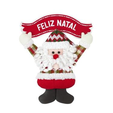 Imagem de Guirlanda Papai Noel Com Placa Feliz Natal Xadrex Decoração