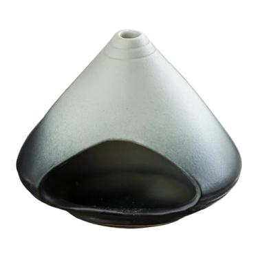 Imagem de KiBcsLic Porta-incenso de cerâmica para, em porcelana, ideal para mesa de chá, escritório, quarto, SPA e sala de estar, Gradiente Preto