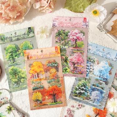 Imagem de Kit de adesivos para scrapbook de árvore com 24 folhas de animais de estimação transparentes à prova d'água para lixo, diário, garrafas de água, celular, laptop, decalques para adolescentes, meninas