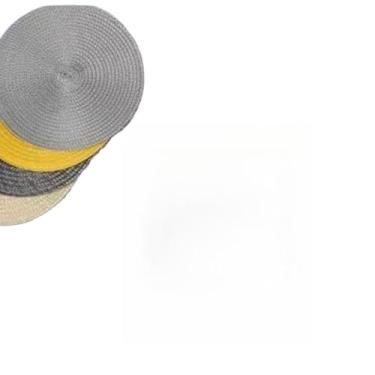 Imagem de Novo Kit Jogo Redondo Jantar Para Mesa Posta, Descanso De Prato Elegante(cinza calro,4 uni)