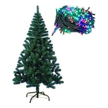 Imagem de Árvore De Natal Pinheiro 2,10m 600 Galhos + Pisca Pisca 8m - WELLMIX, 