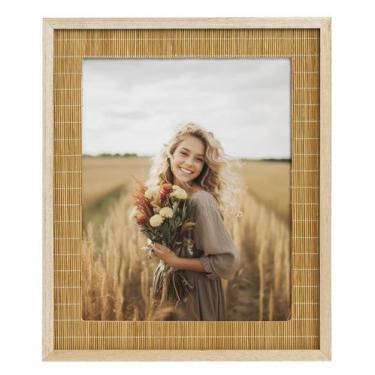 Imagem de Porta-retratos Sonefreiy Boho 20x25cm Tecido de Bambu Natural