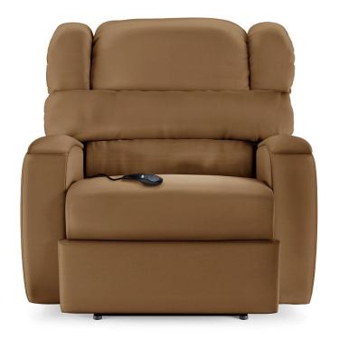 Imagem de Poltrona Do Papai Sala De Cinema Reclinável Manchester Controle Elétrico Pu Caramelo
