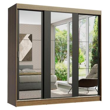 Imagem de Guarda Roupa Casal Reno 3 Portas de Correr de Espelho Madesa